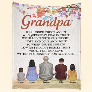 Grandpa, Hug This Blanket To Feel Our Love In It - Personalized Blanket Big Size