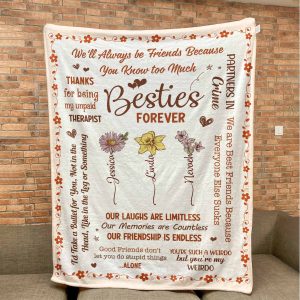 Our Laughs Are Limitless Our Memories Are Countless - Custom Birth Flower - Personalized Blanket Big Size