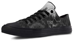 Dead Forest Pattern Sneakers - Black Low Top Nature Gothic Shoes